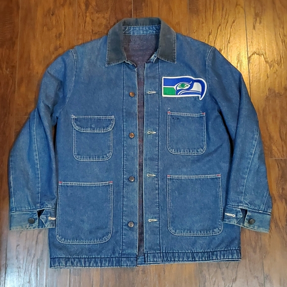 Vintage Other - Vintage 70's Seattle Seahawks Denim Chore Jacket